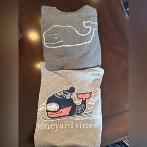 2 Vineyard Vines Gray Logo Crewneck Tee